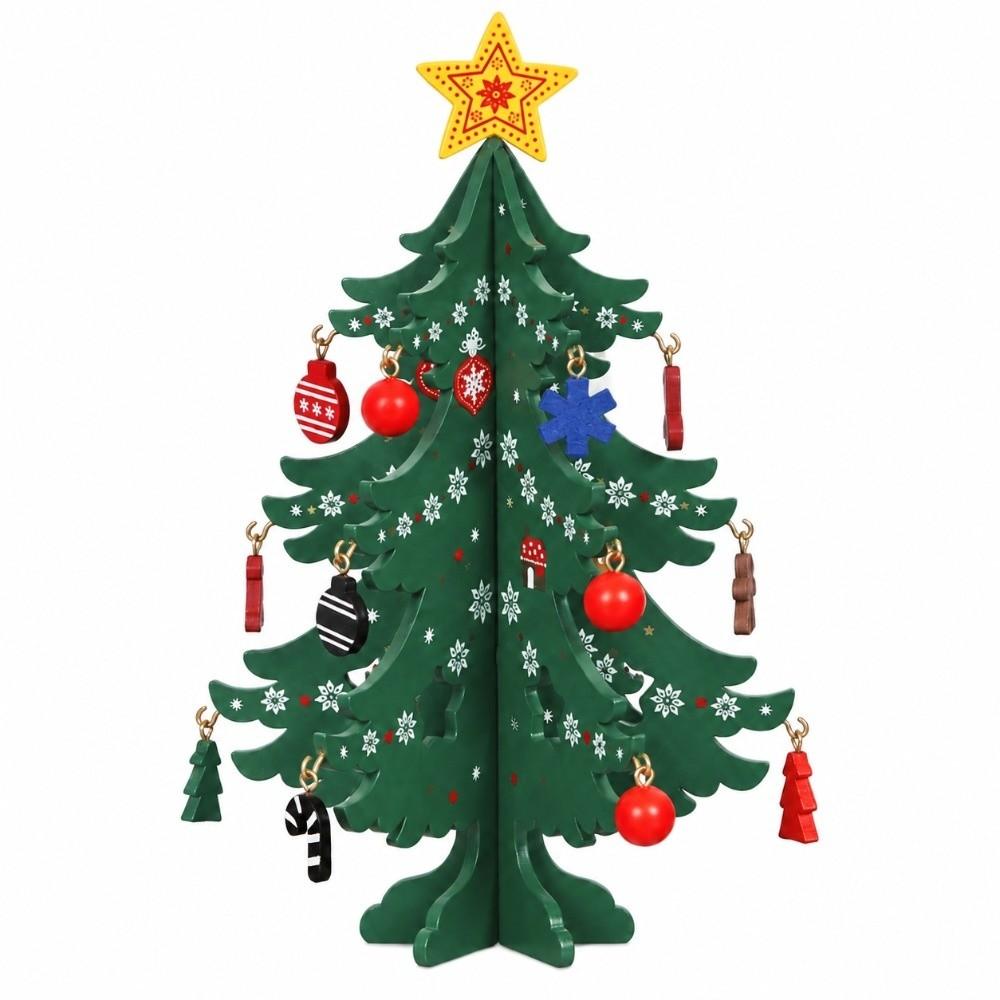 Stereo Christmas Tree Decorations Wooden With Pendant Christmas Tree Home Decoration
