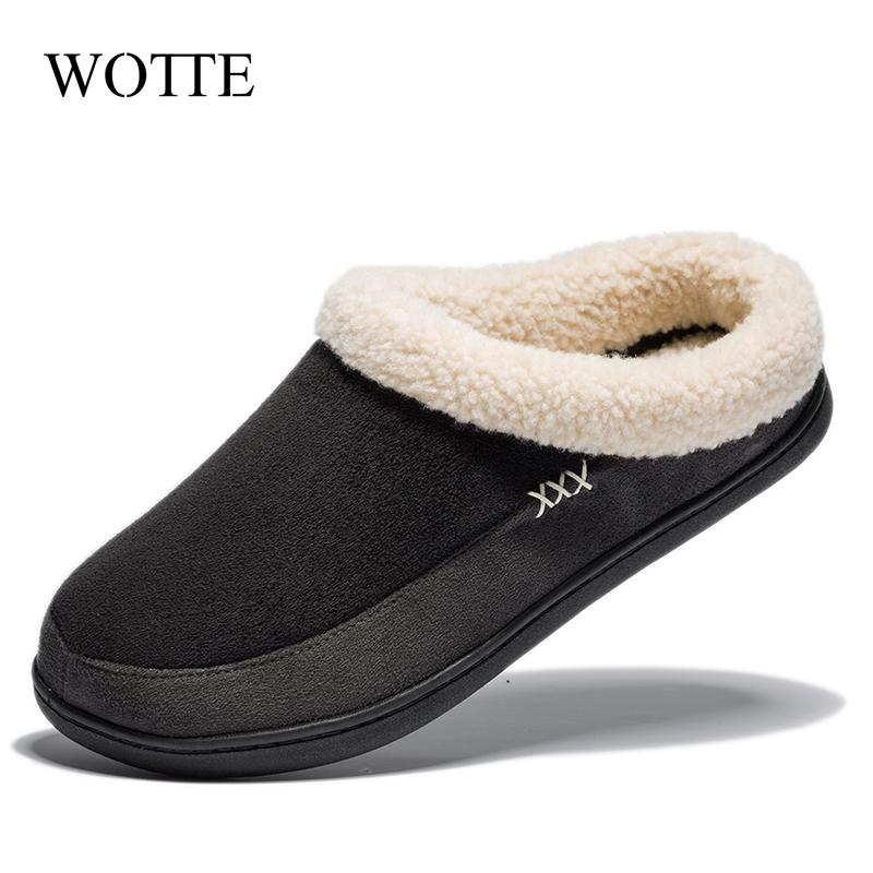 Fashion Winter Men Slippers New Warm Men's Slippers Short Plush Flock Home Slippers for Men Hard-wearing Non-slip Sewing Male Shoes