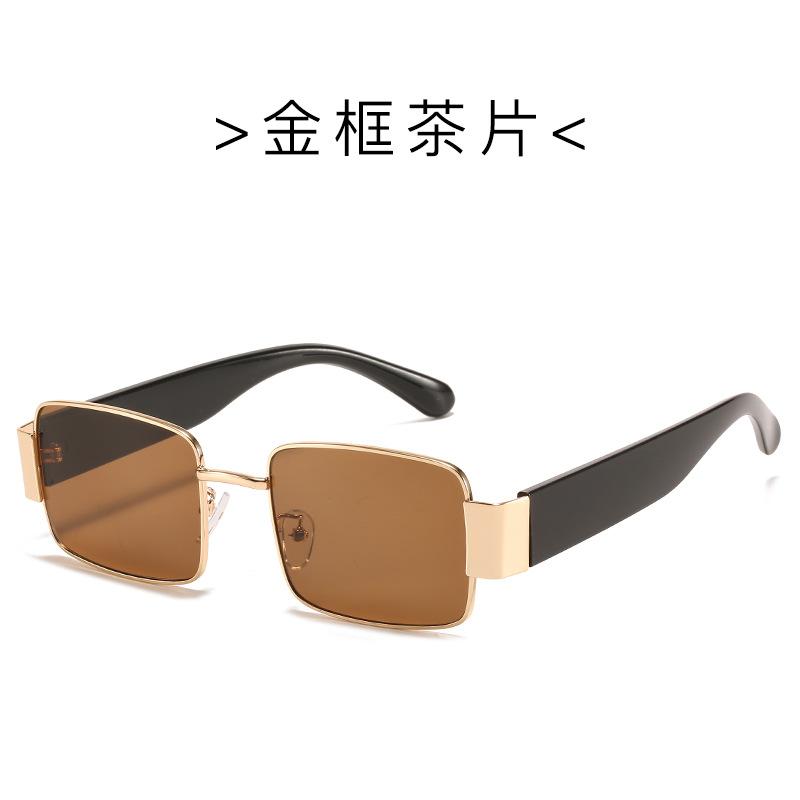 Fashion Female Metal Sun Glasses Woman Brand Punk Small Frame Square Sunglasses Retro Designer Vintage Rectangle