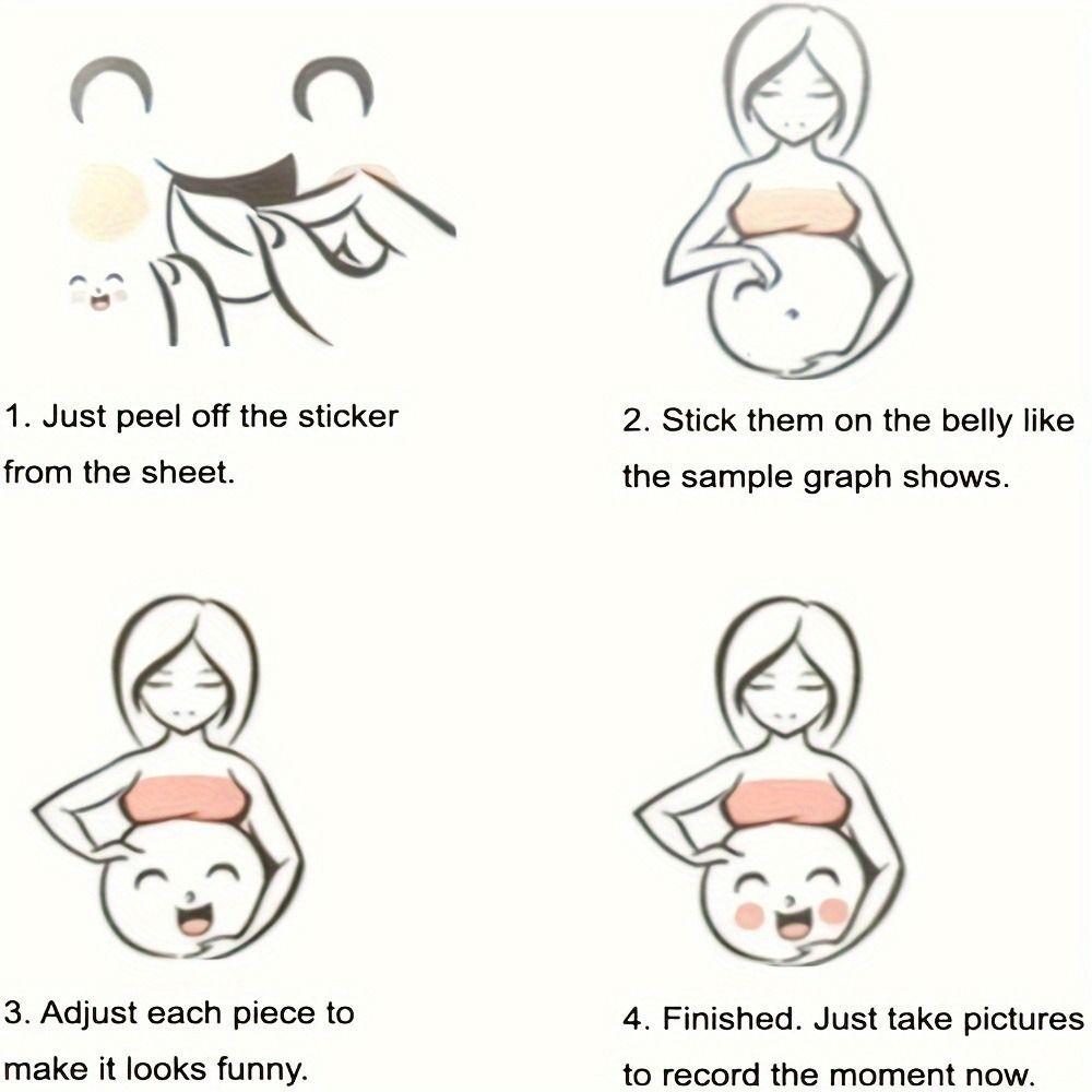 9PCS/Set Peel and Stick Pregnancy Belly Stickers Baby Bump Stickers Pregnancy Photoshoots