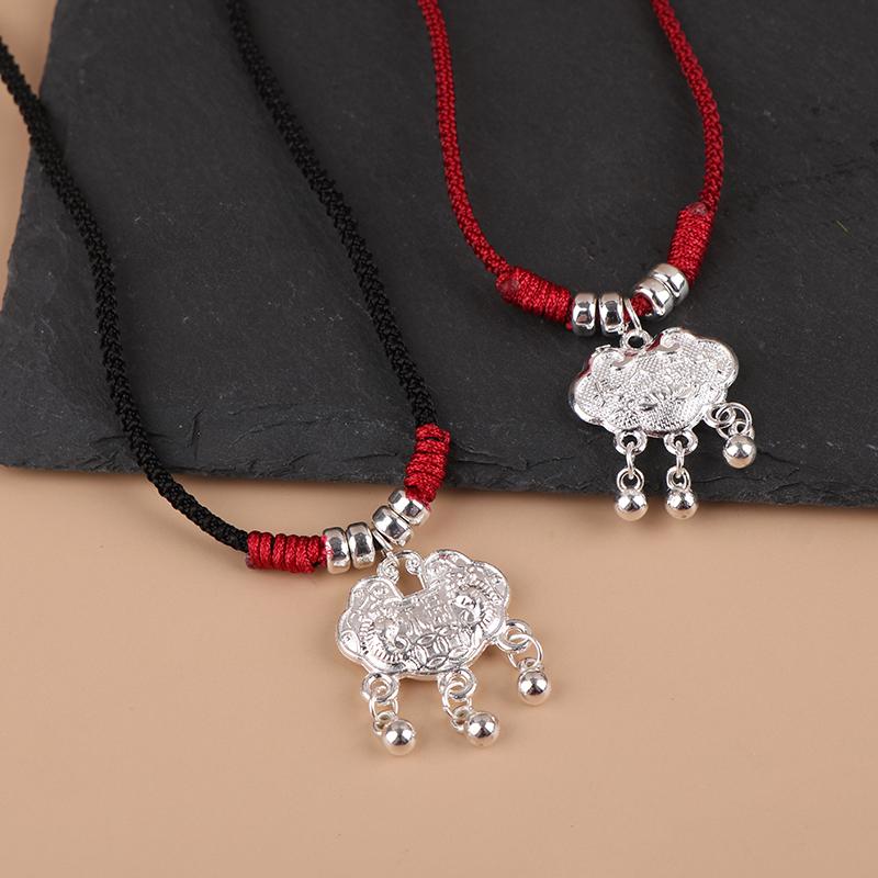 Chinese Style Ping An Lock Pendant For Women Vintage New Chinese Retro National Necklace Women'S Jewelry Valentine'S Day Gift