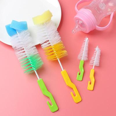 2PCS/Set Milk Bottle Cups Brushes 360 Degree Clean Upright Nylon Bottle Brush Long Handle Cup Brush Baby Bottle Brush