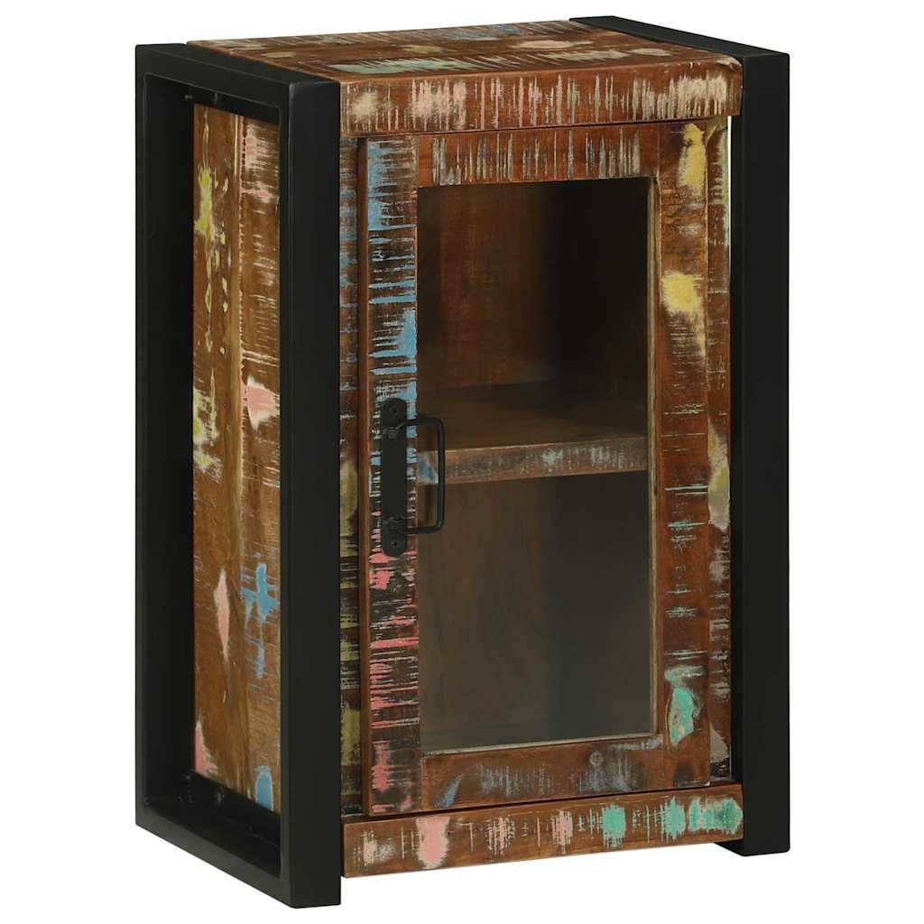Bathroom Cabinet with Shelf Brown Solid Upcycled Wood