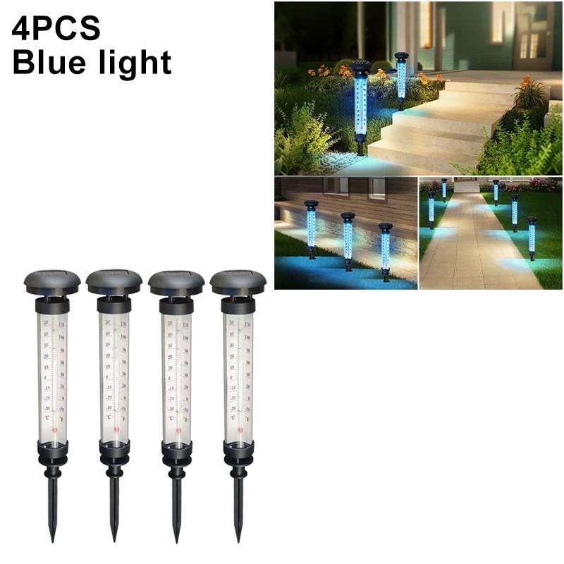 Solar Lawn Lamp Thermometer Needle Shaped Temperature Measurement Waterproof Landscape Lighting for Garden Courtyard Decoration