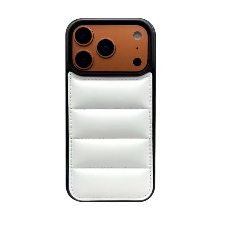 Luxus Daunenjacke Puffer Handyhülle für iPhone 17 Air 15 16 14 Plus 13 12 11 17 Pro Max Weicher Stoff Silikon Candy Cover Funda