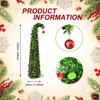 4.9 Ft Retractable Artificial Christmas Tree Foldable Yarn Thread Spiral Tree Christmas Decorations With Ball For Party Indoor