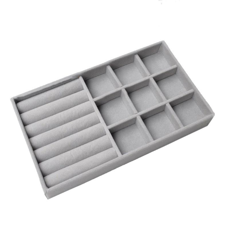 Velvets Jewelry Organiser Earrings Bracelets Necklaces Rings Display Stand Elegant Showcase Tray for Accessories