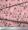 Soimoi Japan Crepe Satin Fabric Floral Love Text Fabric Prints By Metre 42 Inch