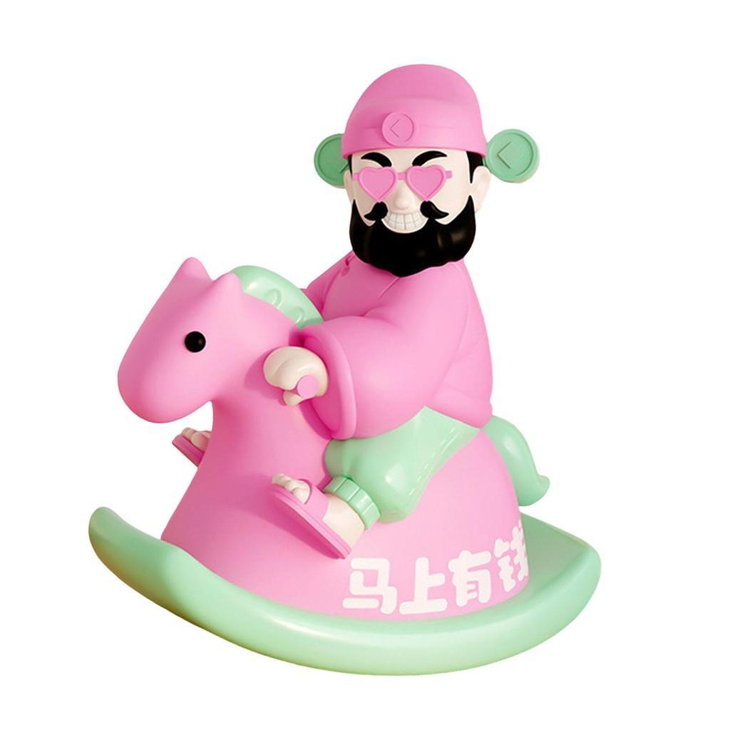 God of Wealth Figurine Desk Decoration Resin Craft Cartoon Creative Decorative Sculpture for Spring Festival Cabinet Bedroom