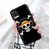 Schwarze Hülle für Xiaomi Redmi 13C Note 9 iPhone XR 7 8 14 15 11 12 13 X XS Pro Max Samsung A25 S23 S24 FE Ultra Plus One Piece Strohhut Piratenflagge