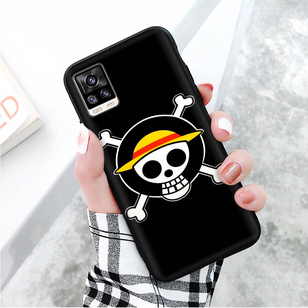 Schwarze Hülle für Xiaomi Redmi 13C Note 9 iPhone XR 7 8 14 15 11 12 13 X XS Pro Max Samsung A25 S23 S24 FE Ultra Plus One Piece Strohhut Piratenflagge