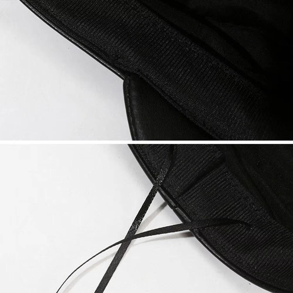 Flat Top Painter Hat Black Sailor Visor Hat Retro Beret Hat