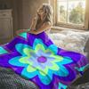 Retro Floral Bloom Flannel Blanket Warm Soft Halloween Christmas Decorative Couch Warm Cozy All-Season Gift