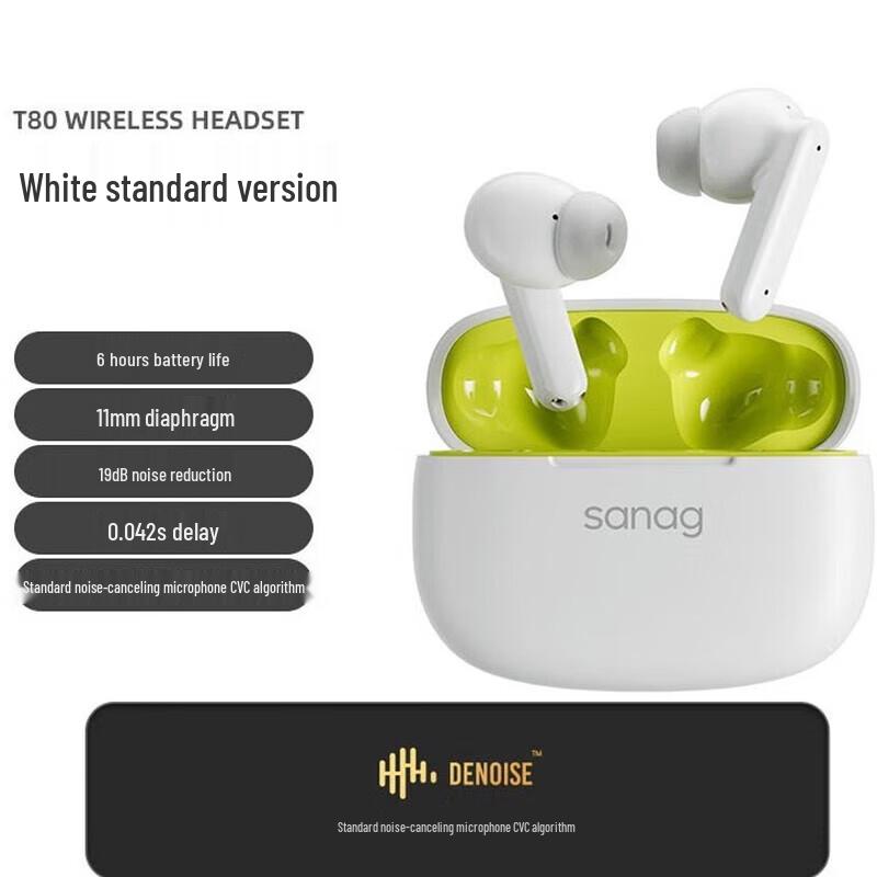 SANAG T80S Pro True Wireless ANC Active Noise Cancelling Earbuds