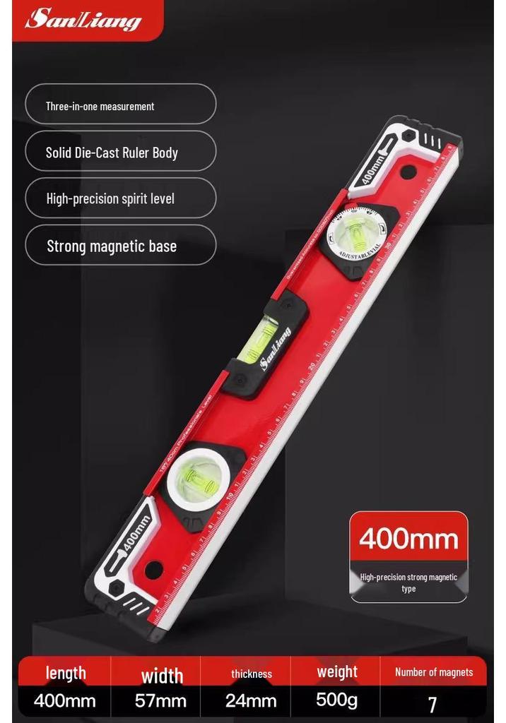 High-Precision Mini Magnetic Aluminum Level Ruler