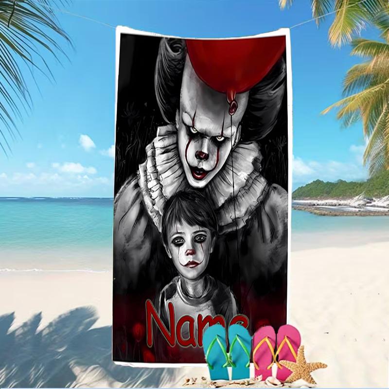 Customizable personalized beach towels Pennywise the Dancing Clown themed designs.Suitable for the beach, yoga, sports;ideal as beach accessories