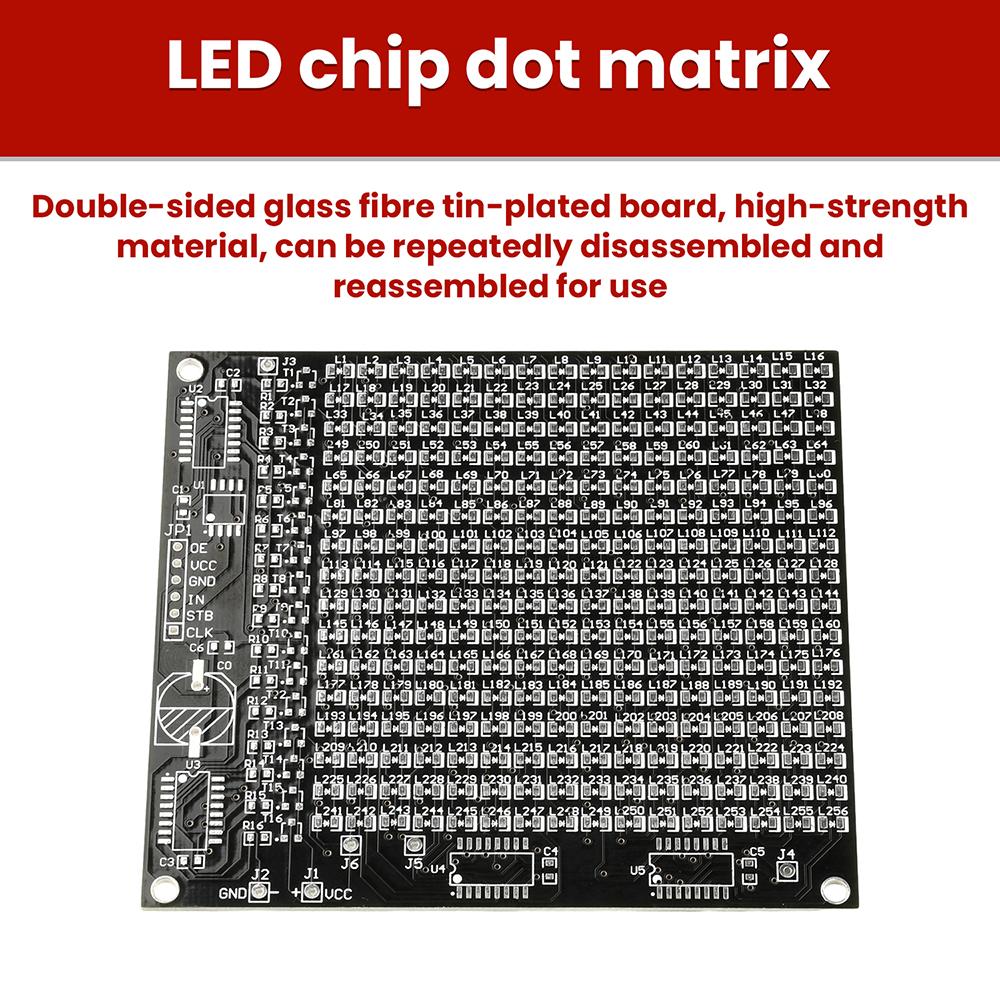 64LED/250LED SMD Dot Matrix Advertising Screen Welder Practice Kit 0-9 Digital Display DIY Electronic Kit Solder Practice