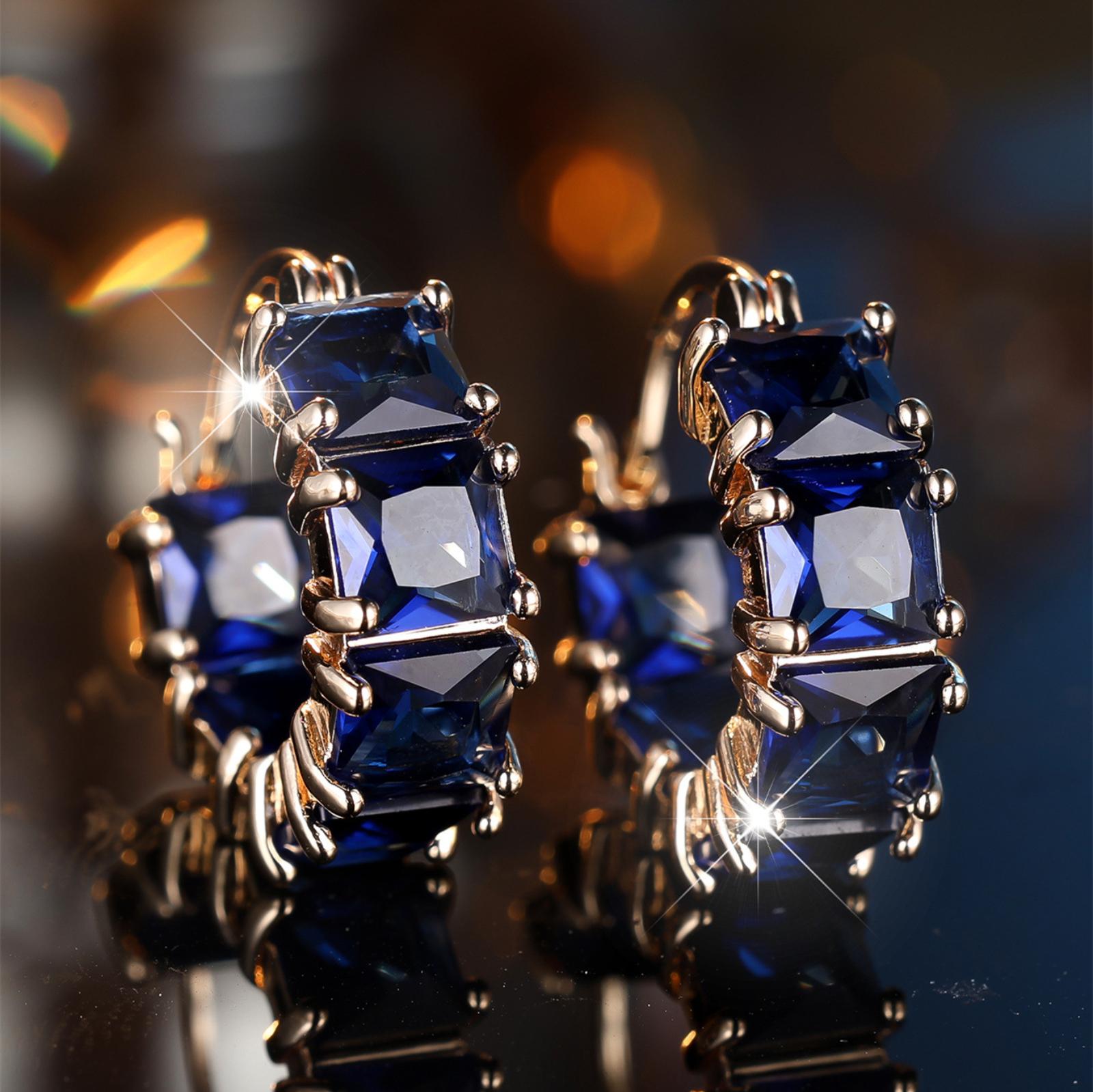 

Квадратные серьги с полным бриллиантом Модные высококлассные серьги-сетки с цветными бриллиантами в стиле легкой роскоши для женщин One Size