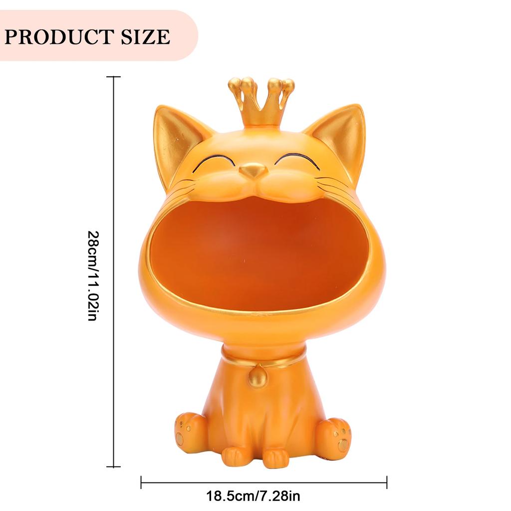 Geometric Shape Figurine Resin Statue Entrance Key Holder Cat Bear Tray Candy Lipstick Jewelry Sundries Storage Home Decoration