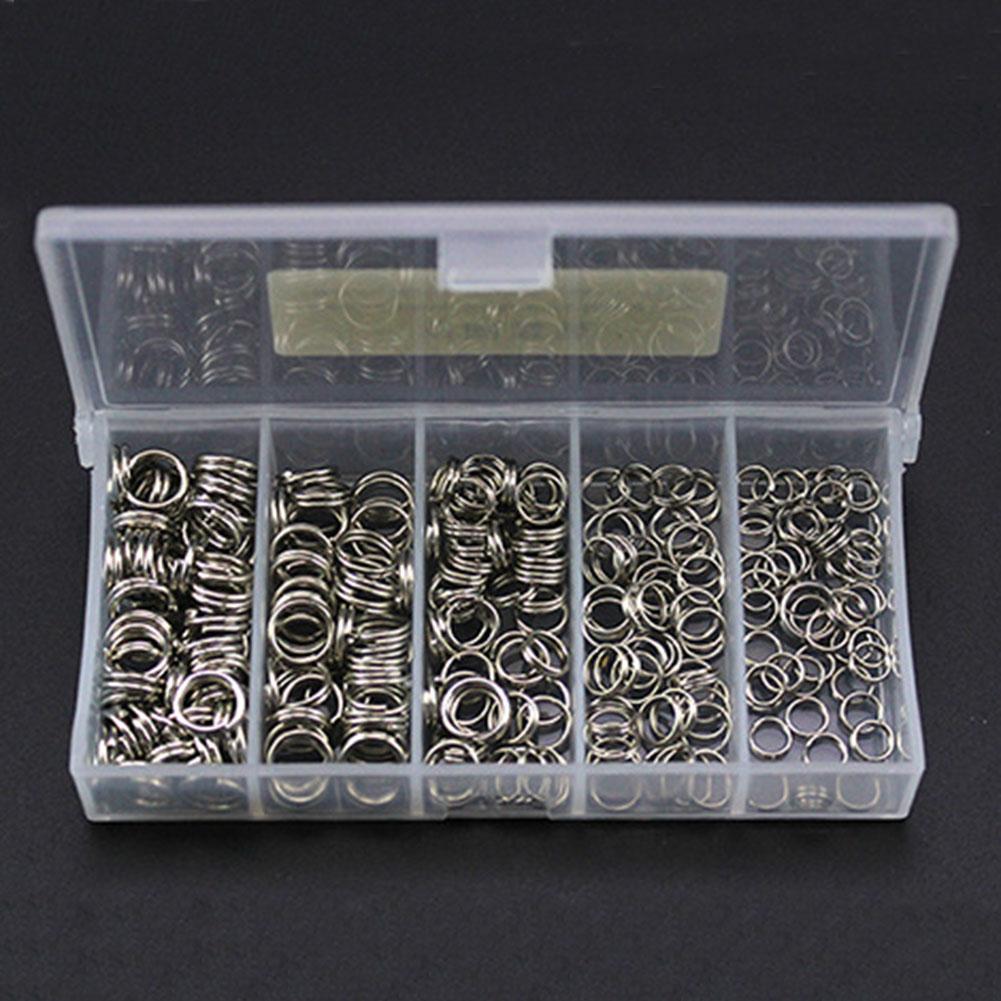 Fishing Rings 200 Pcs Fishing Split Rings Kit - 5 Sizes Stainless Steel Lure Connectors With Pliers Fishing Pliers