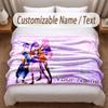 Kpop Demon Hunters Printed Flannel Blanket Custom Name Text Soft Warm Throw For Bedroom Holiday Gift