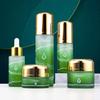 Portable Glass Skincare Dispenser Set: 30g & 100ml Green Press Pump Bottles for Lotion