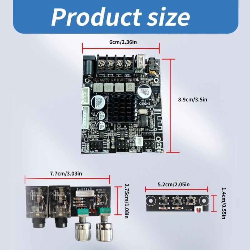 2.0Channel 50W+50W Power Amplifier Board Wirelessly Microphone and Sound Module