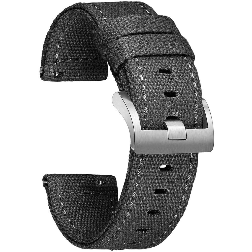 Hemsut Higher Quality Canvas Watch Bands Quick Release 18mm 20mm 22mm 24mm Wrist Straps For Man Women