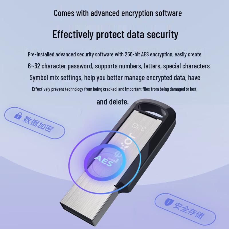 Lexar M400 64GB USB 3.0 High-Speed Encrypted Metal Flash Drive