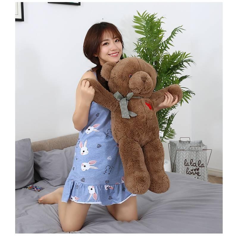 Teddy Bowknot Lattice Bear Plush Toy Cartoon Stuffed Animal Dolls Kids Gift