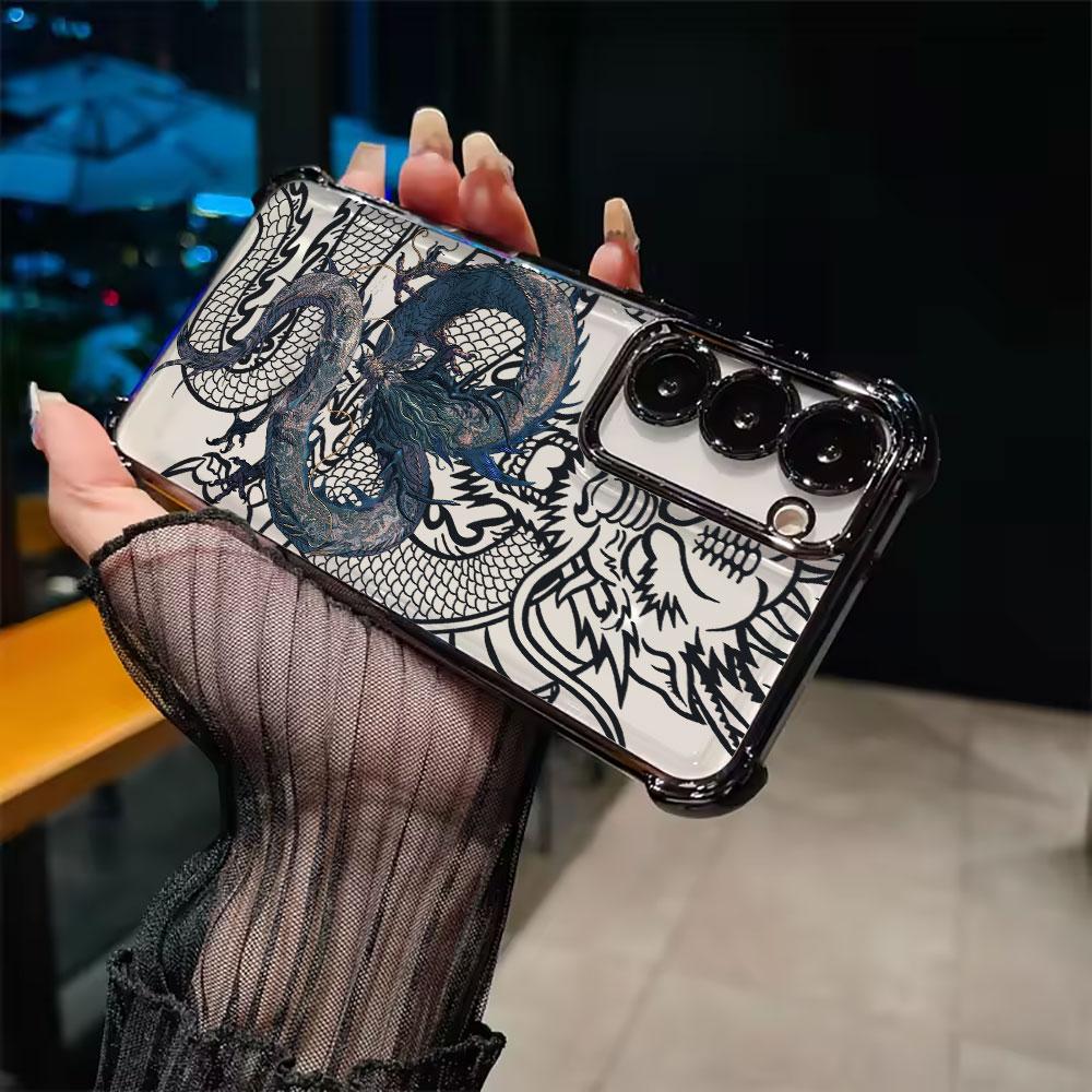 Coque For Galaxy S26 Ultra Fashion Dragon God Phone Case For Samsung S26 S25 S24 S23 S21 Ultra S20 FE S25 Plus 5G Silicone Cover