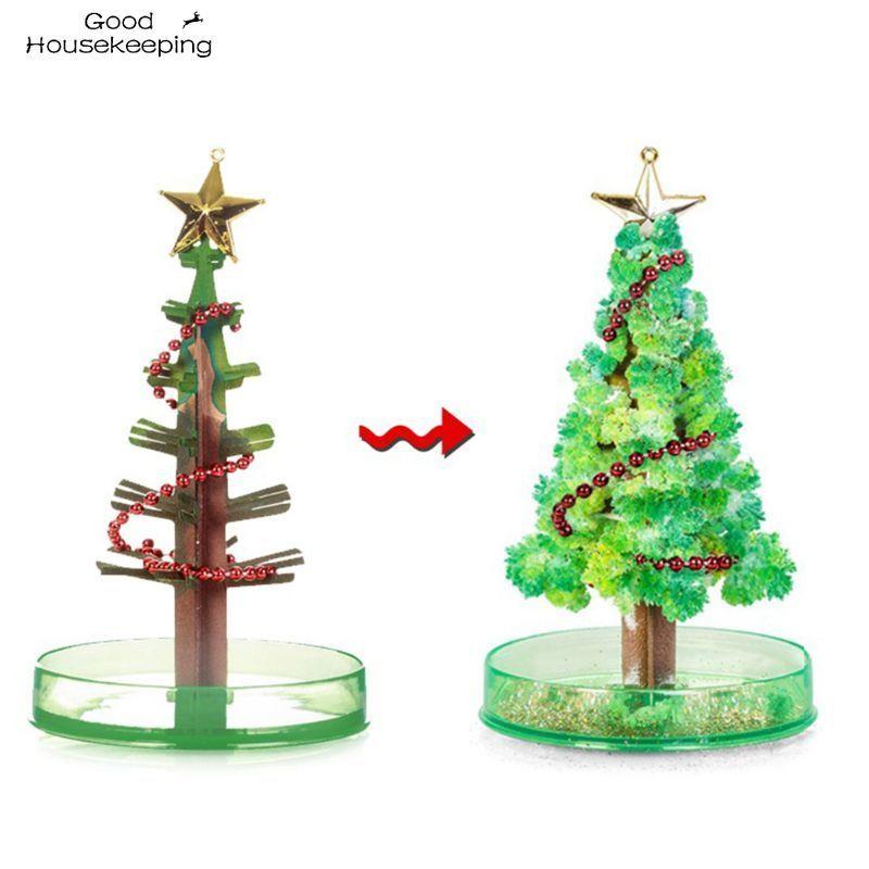 3 Types 14cm Magic Growing Christmas Tree DIY Fun Xmas Gift Toy for Adults Kids Home Festival Party Decor Props Mini Tree