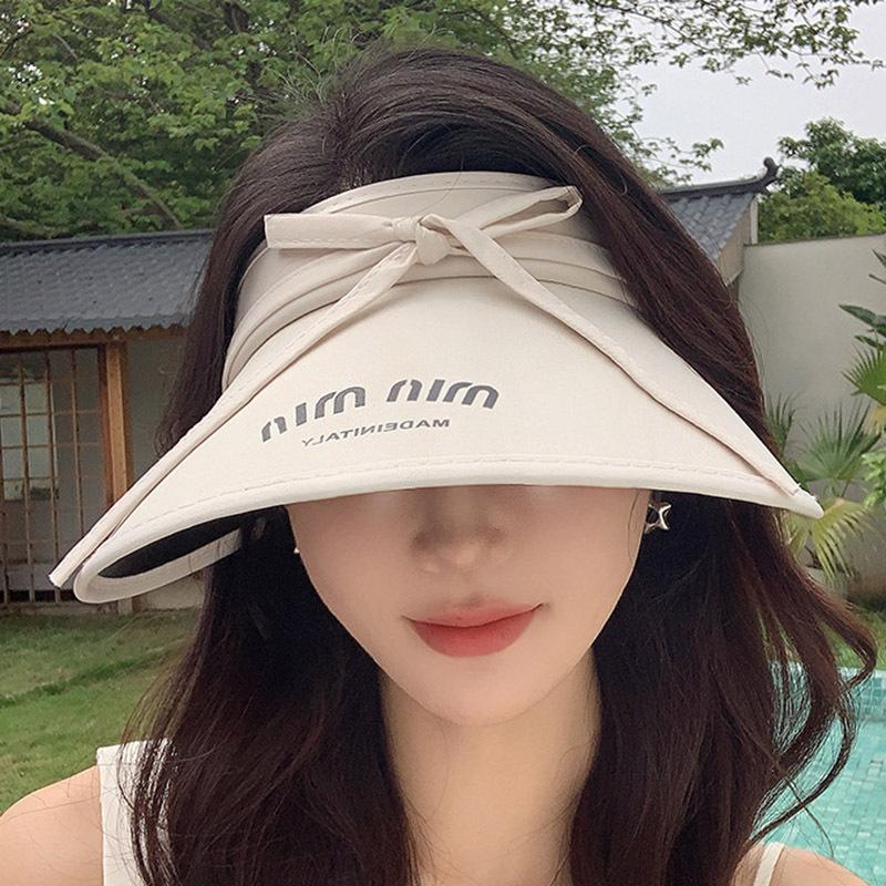 

Sunscreen hat women s summer new bow hat showing face small sun hat empty top sun hat women s high sense
