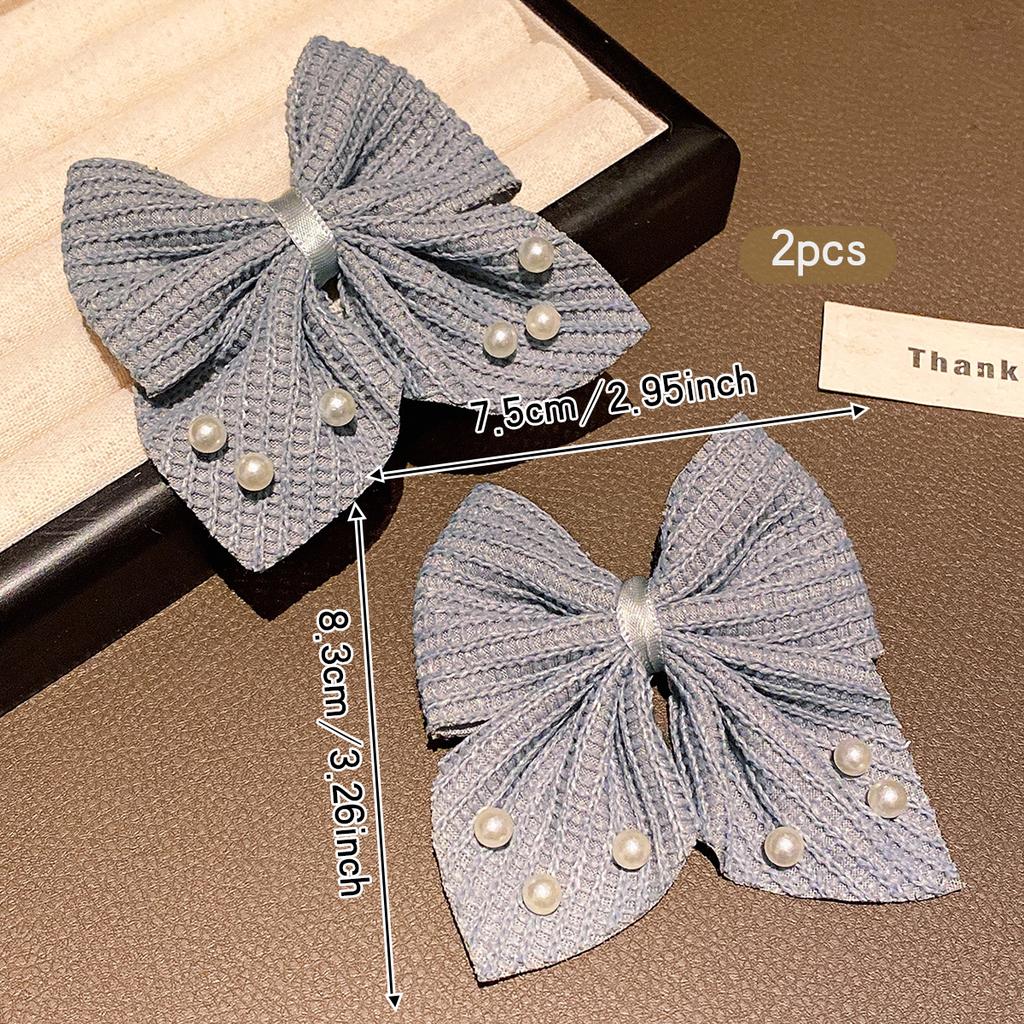 2 Gray Fashionable Bow Hair Clips Suitable for Daily Use As Hair Accessories