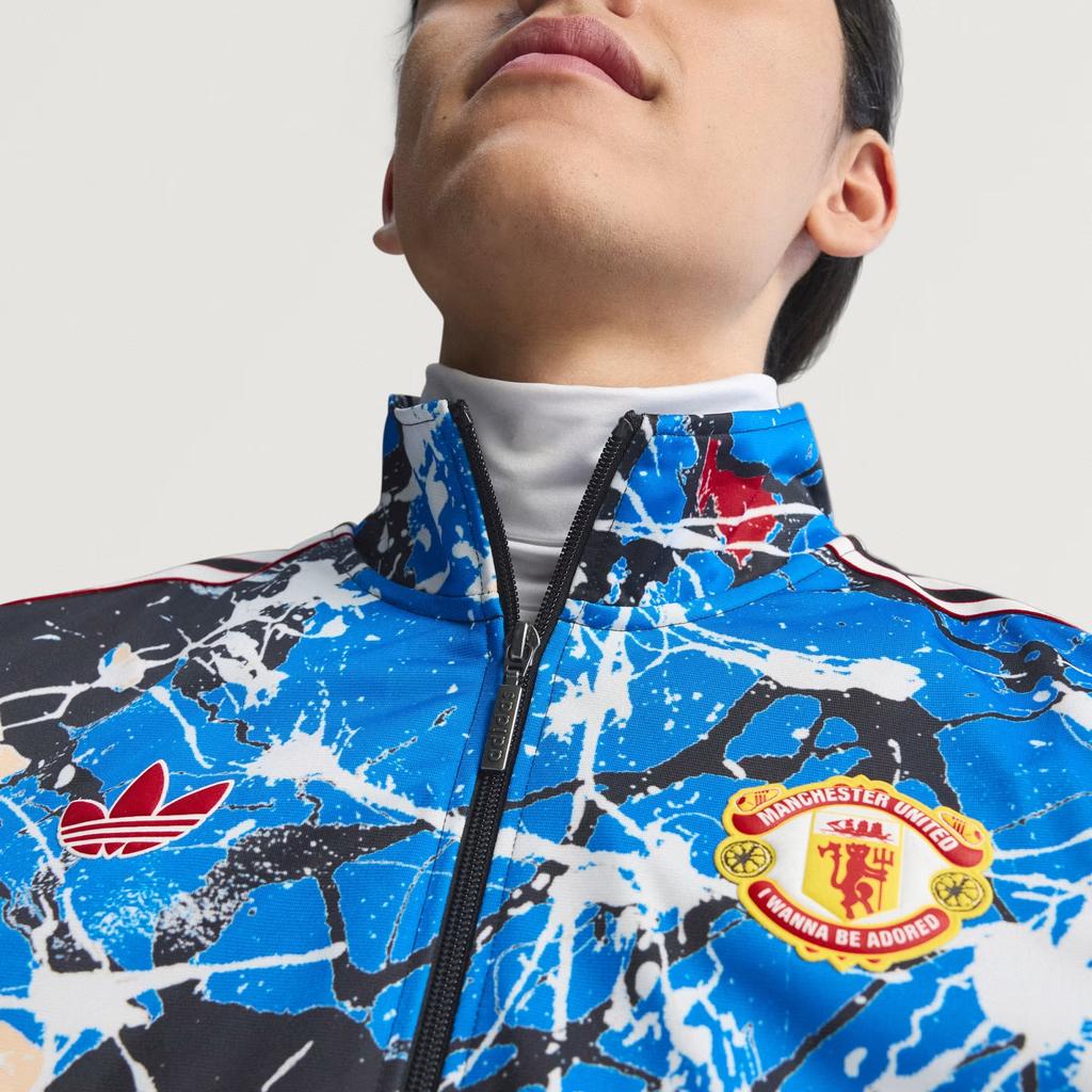 adidas Originals Manchester United Stone Roses Traccia Collo Largo Zip Manica Lunga Giacca Uomo Giacca JZ7094