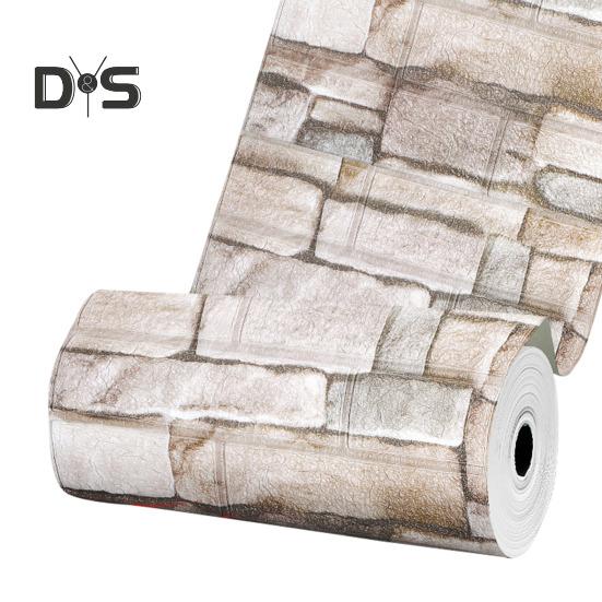 

1 рулон обоев с кирпичным узором, самоклеящиеся винтажные настенные наклейки, легко отклеивающиеся и приклеивающиеся, водонепроницаемые, устойчивые к пятнам обои для гостиной, спальни 5m серый белый