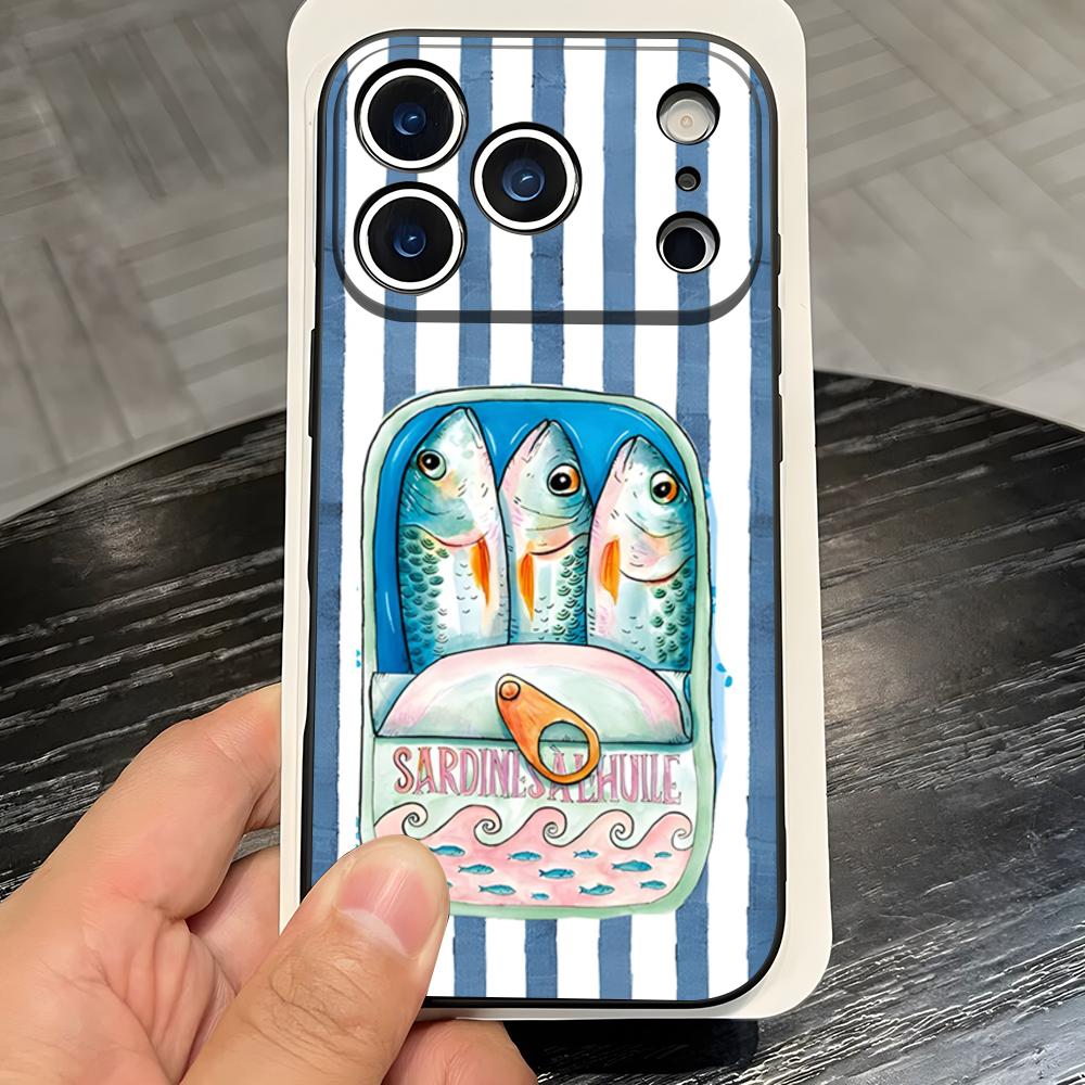 

Fish Funny Sardines Phone Case For IPhone 17 Pro Max 16 15 14 Pro Max 13 11 X Xs Xr 8 7Plus Silicone Cover iPhone 12 Pro
