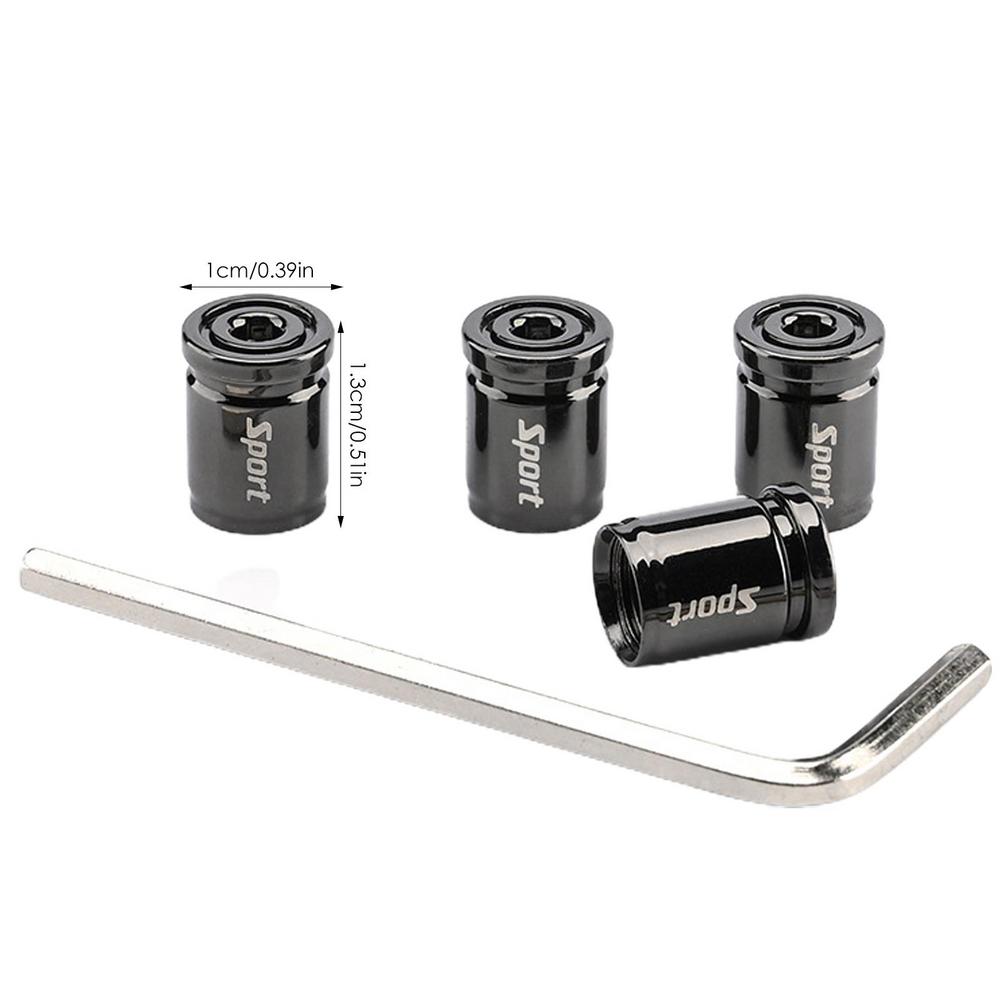 

4 шт. автомобильные противоугонные колпачки для вентилей шин, автоблокировка колес, колпачки для вентилей шин, универсальные крышки для вентилей шин для автомобилей, внедорожников, мотоциклов чёрный