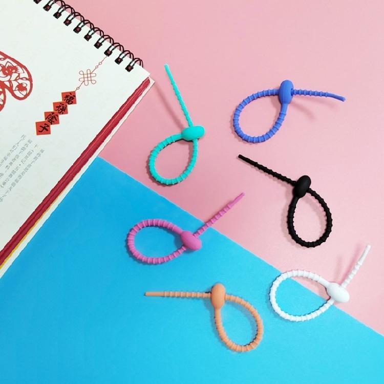 Barevné silikonové sáčky na dráty Opakovaně použitelné stahovače kabelů pro omotávání a přizpůsobení