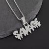 Hip Hop Ice Out Alphabet Savage Pendant Necklace Cool Men Women Hip Hop Rock Rap Jewelry Gifts