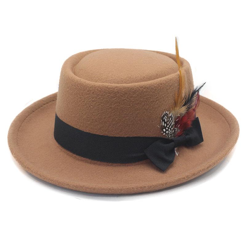 Retro Bump Top Jazz Hat Gentleman's Hat, Imitation Woolen British Hat Top Hat Stage Hat