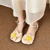 2026 Estate Nuove Eleganti Sandali Bassi Casual con Design Floreale per Donna Moda Retrò Comodi Versatili Scarpe Basse Scarpe a Punta Leggere