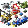6IN1 polis arabası Fireboat DIY helikopter dinozor modeli yapı taşları şehir SWAT araç tuğla oyuncaklar çocuklar için hediye