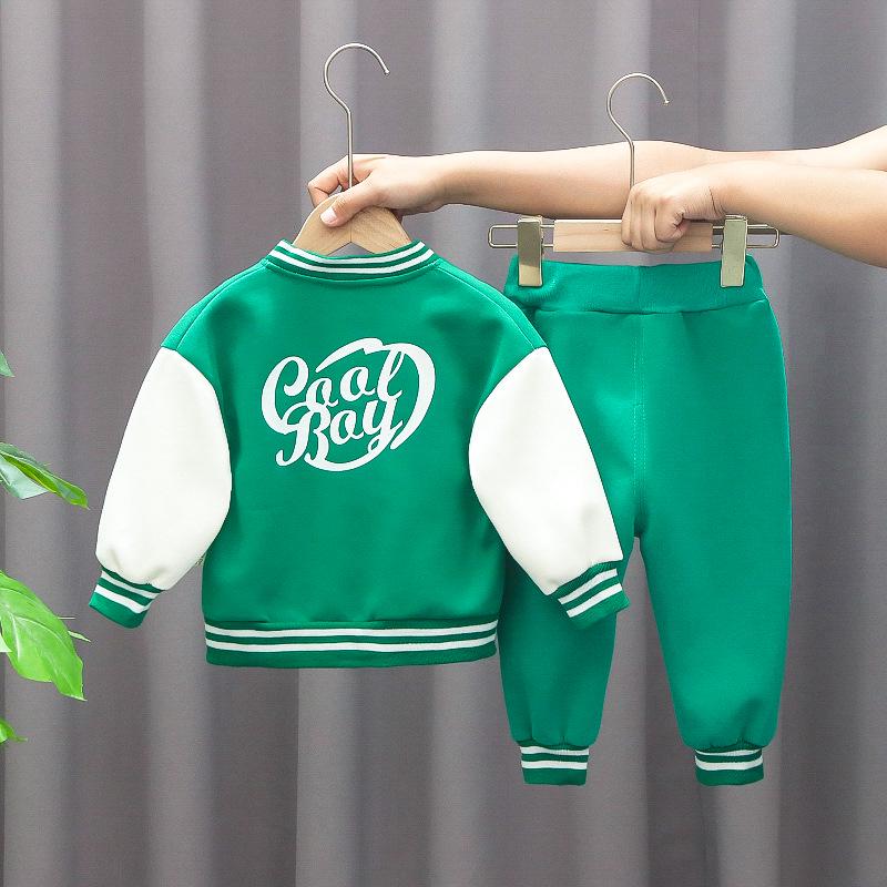Toddler Boys' & Girls' Long-Sleeve Jacket Set - Fashionable Spring & Autumn Baseball Outfit.