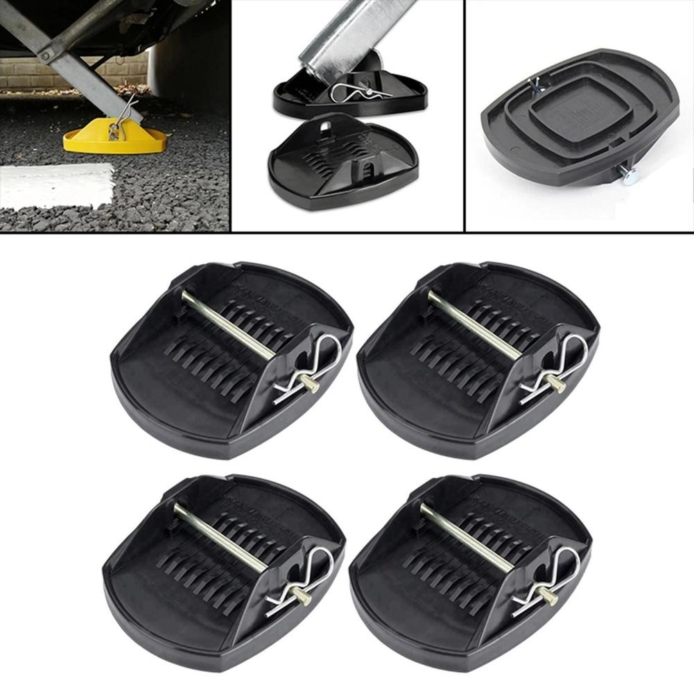 RV Trailer Jack Lift Pads Car Jack Jack Pads Black Leveller Wheel Foot Brand New High Reliability Perfect Match