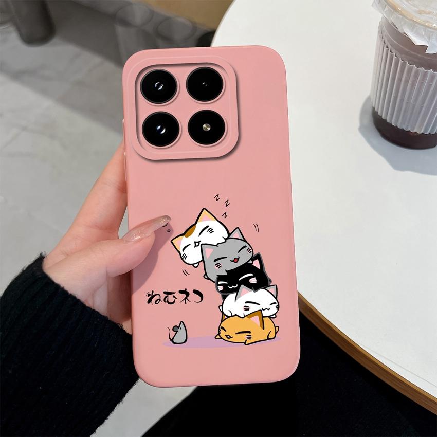For Xiaomi 17 14T 15 15T Pro Poco M7 M8 C71 C75 F7 F8 Phone Case Cute Anime Owl Patterns Liquid Silicone Fashion Shell For Xiaomi Anti Slip Back Cover