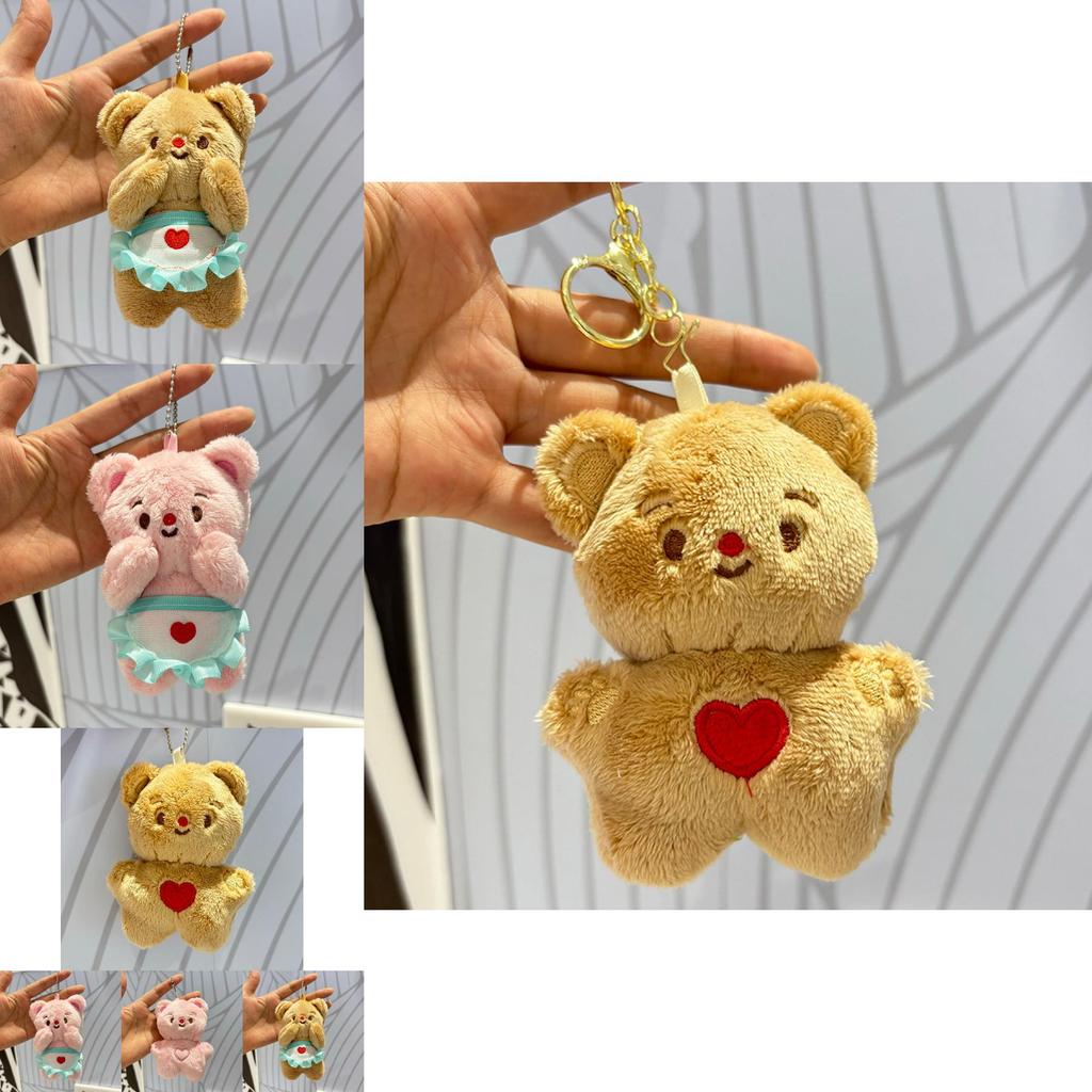 Charming Cartoon Butter Bear Plush Doll Keychain For Children With Cozy Fabric And Fun Design