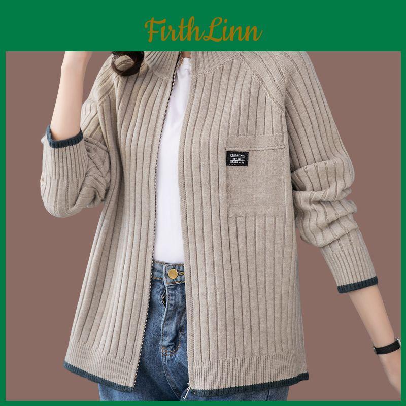 Warm Cardigan Womans Zipper Knit Plus Size Casual Cardigan Multicolor Knit Jacket Top