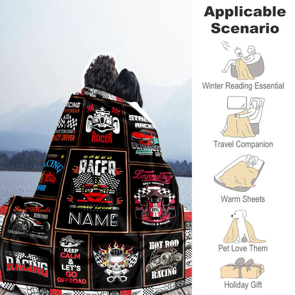 Personalized Text Blanket Lightweight Customizable Blanket Soft Warm Cozy Versatile for Office Chair Living Room Home Decor Livingroom