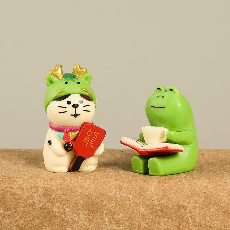 Creative Cat Statue Japanese Handmade Craft Modern Art Model Cute Mini Toy For Kids Kawaii Miniature Dollhouse Accessories Gift